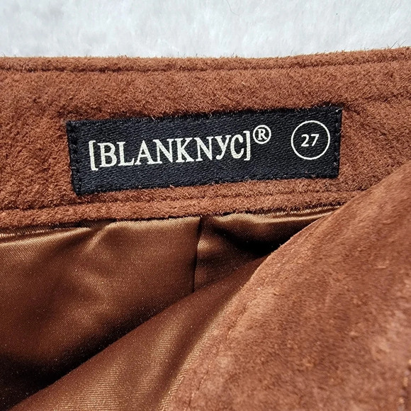 NWT Blank NYC Suede Leather Mini Skirt Pockets Dried Tobacco Brown Women's 27 - Picture 6 of 10
